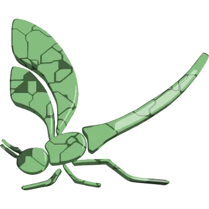 Green Dragonfly with Cracked Pattern Design