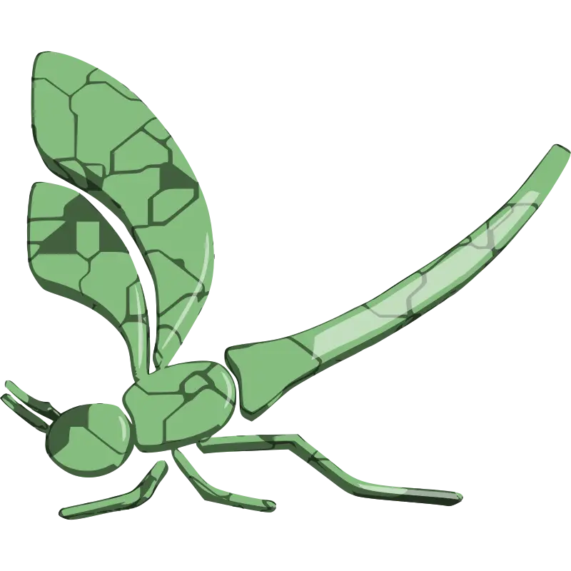 Green Dragonfly with Cracked Pattern Design