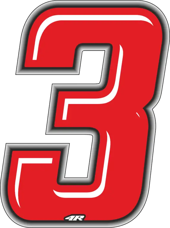 Bold Red Number 3