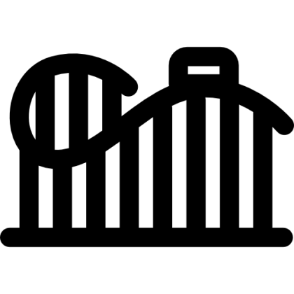 Black Roller Coaster Icon