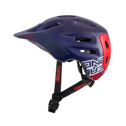 Blue and Red Bicycle Helmet for Cyclist Safety