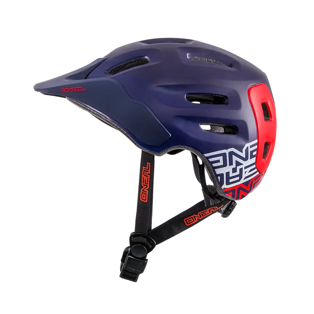 Blue and Red Bicycle Helmet for Cyclist Safety