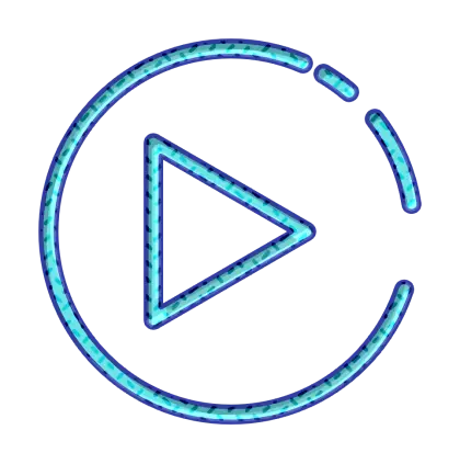 Play Button Icon in Blue Style