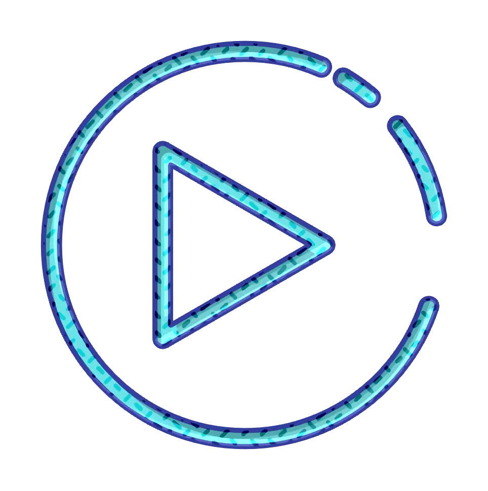 Play Button Icon in Blue Style