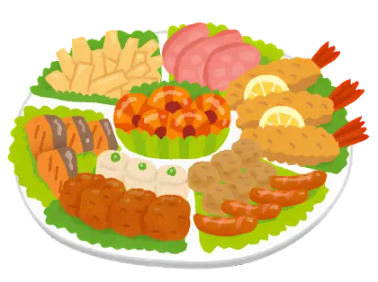 Platter of Various Foods