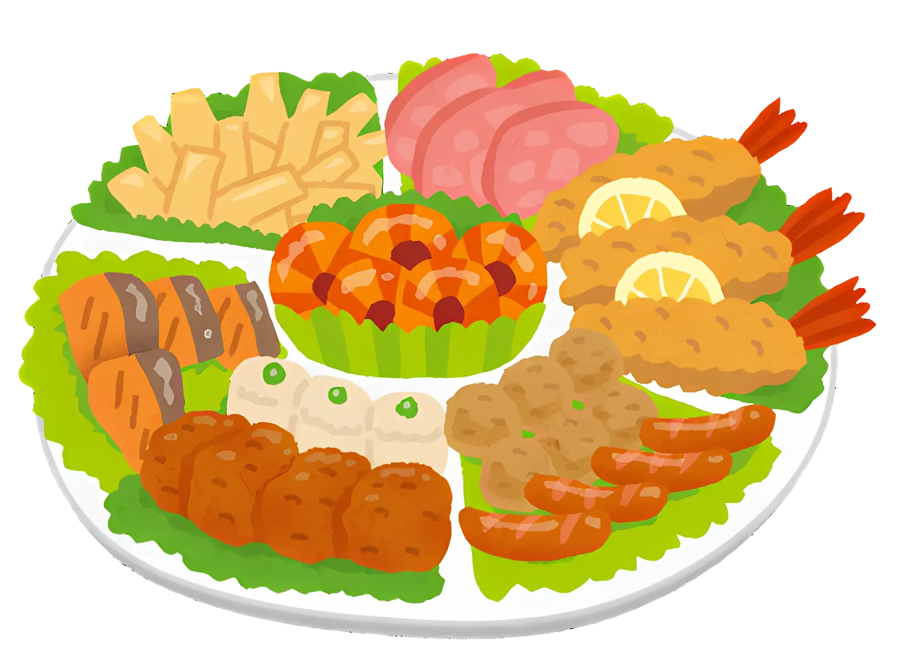 Platter of Various Foods