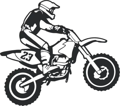 Stunning Motocross Rider Silhouette Illustration