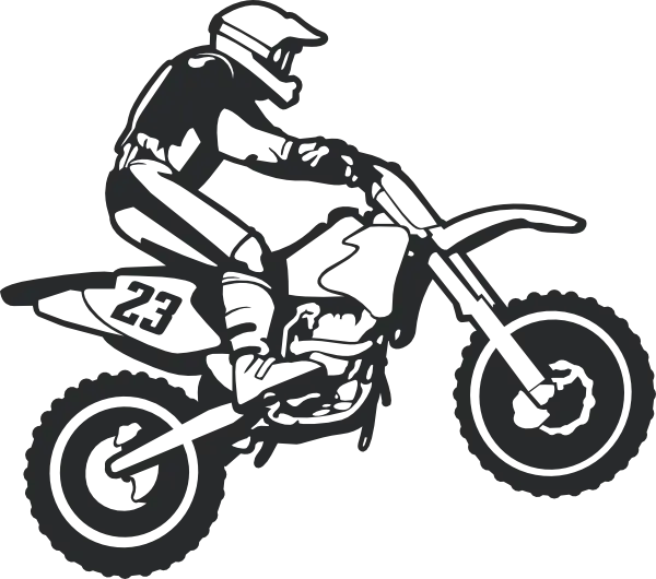 Stunning Motocross Rider Silhouette Illustration