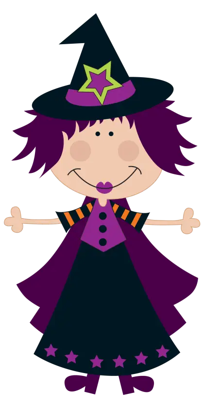 Cartoon Witch Illustration for Halloween