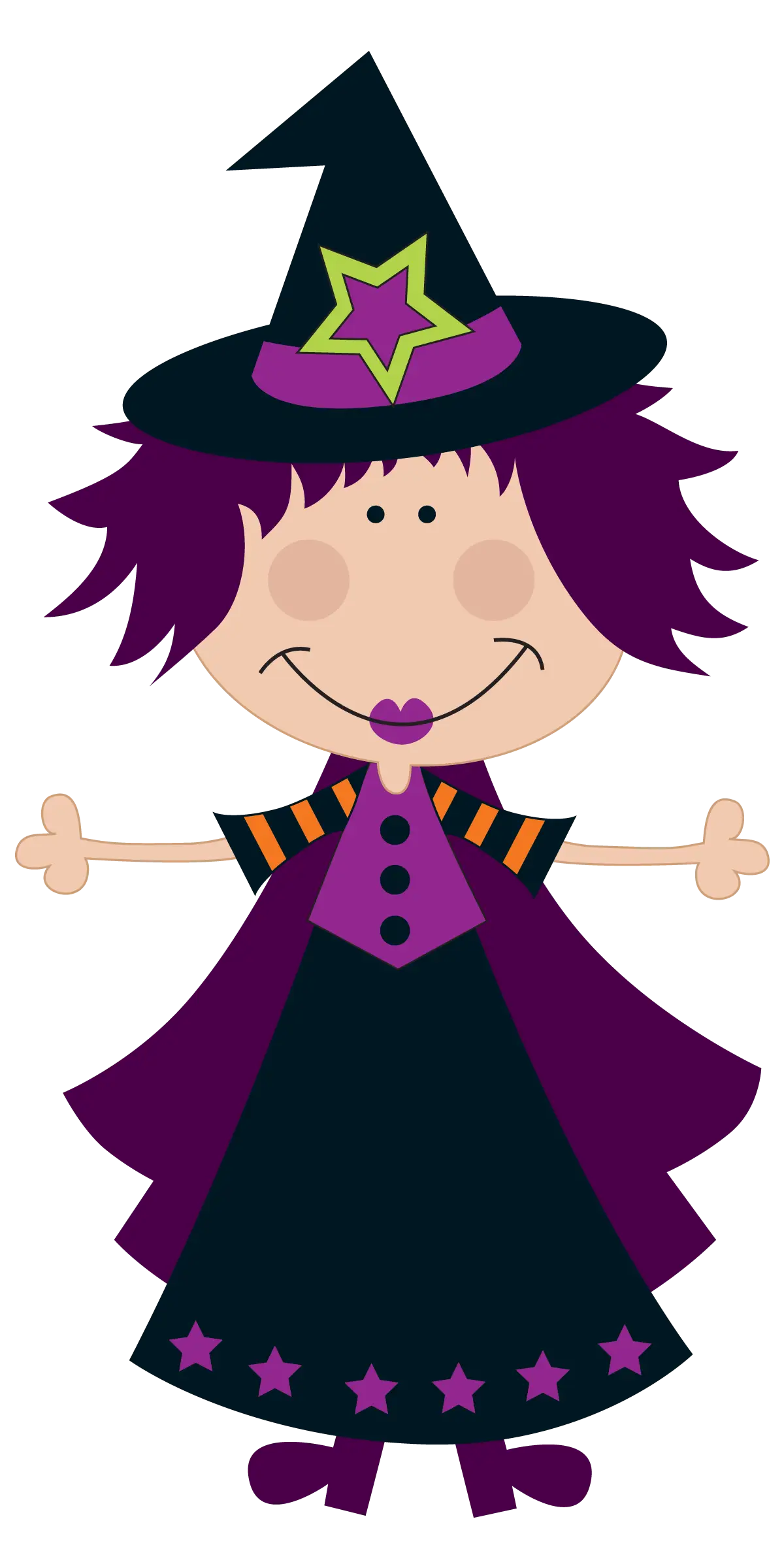 Cartoon Witch Illustration for Halloween