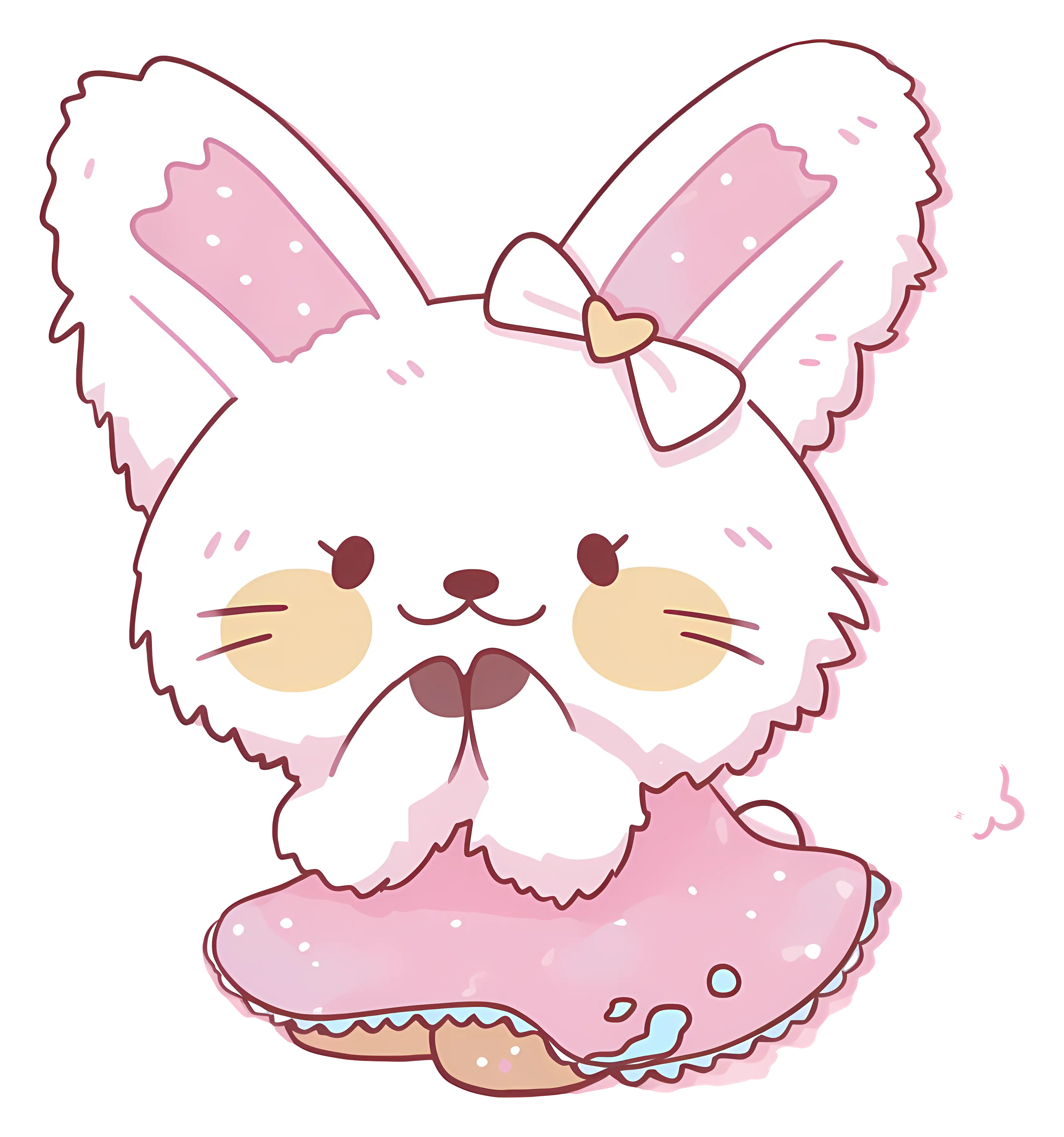 Cute White Bunny with Pink Dress