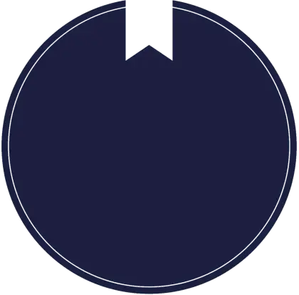 Navy Round Badge Icon with Ribbon