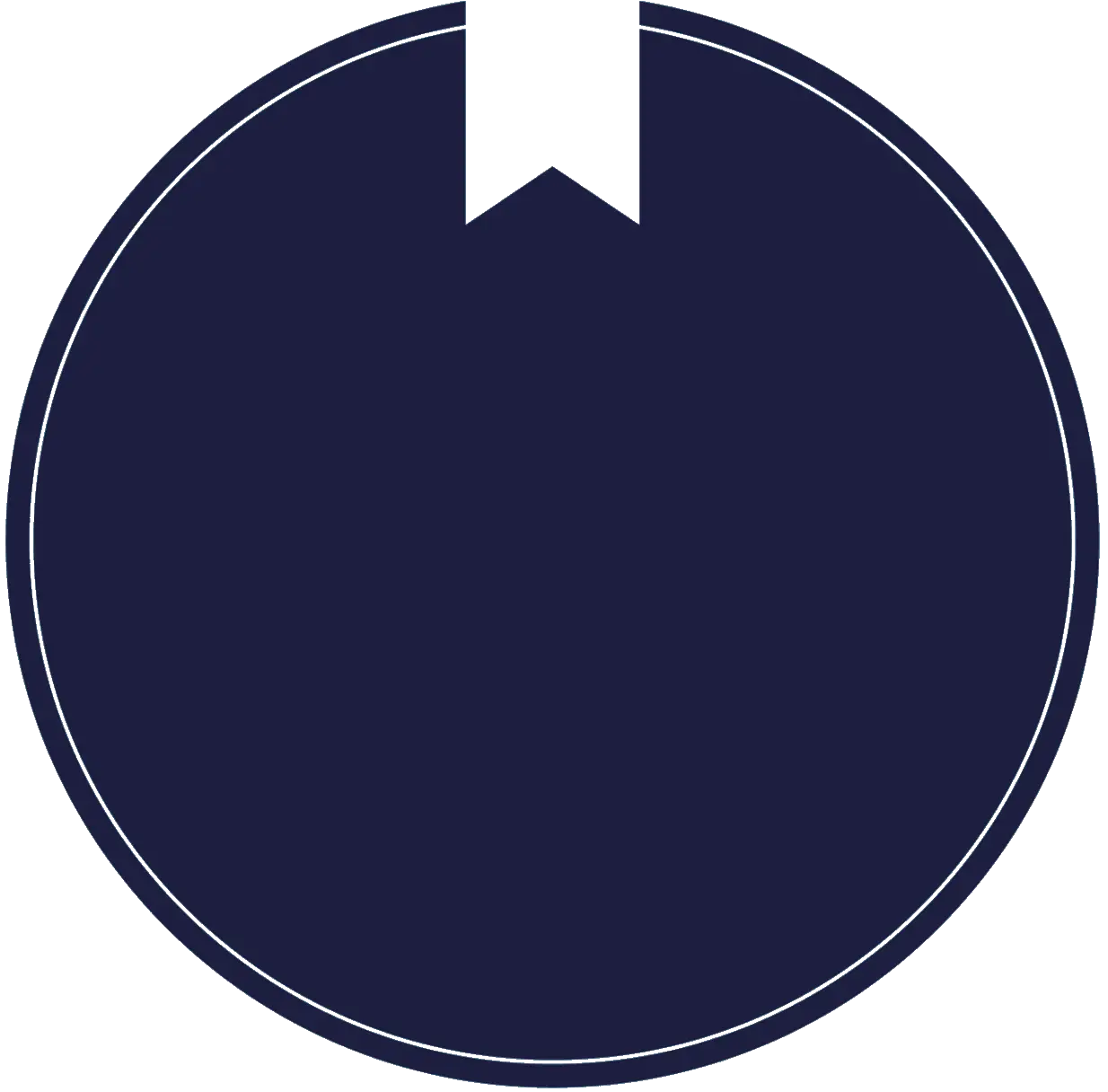Navy Round Badge Icon with Ribbon