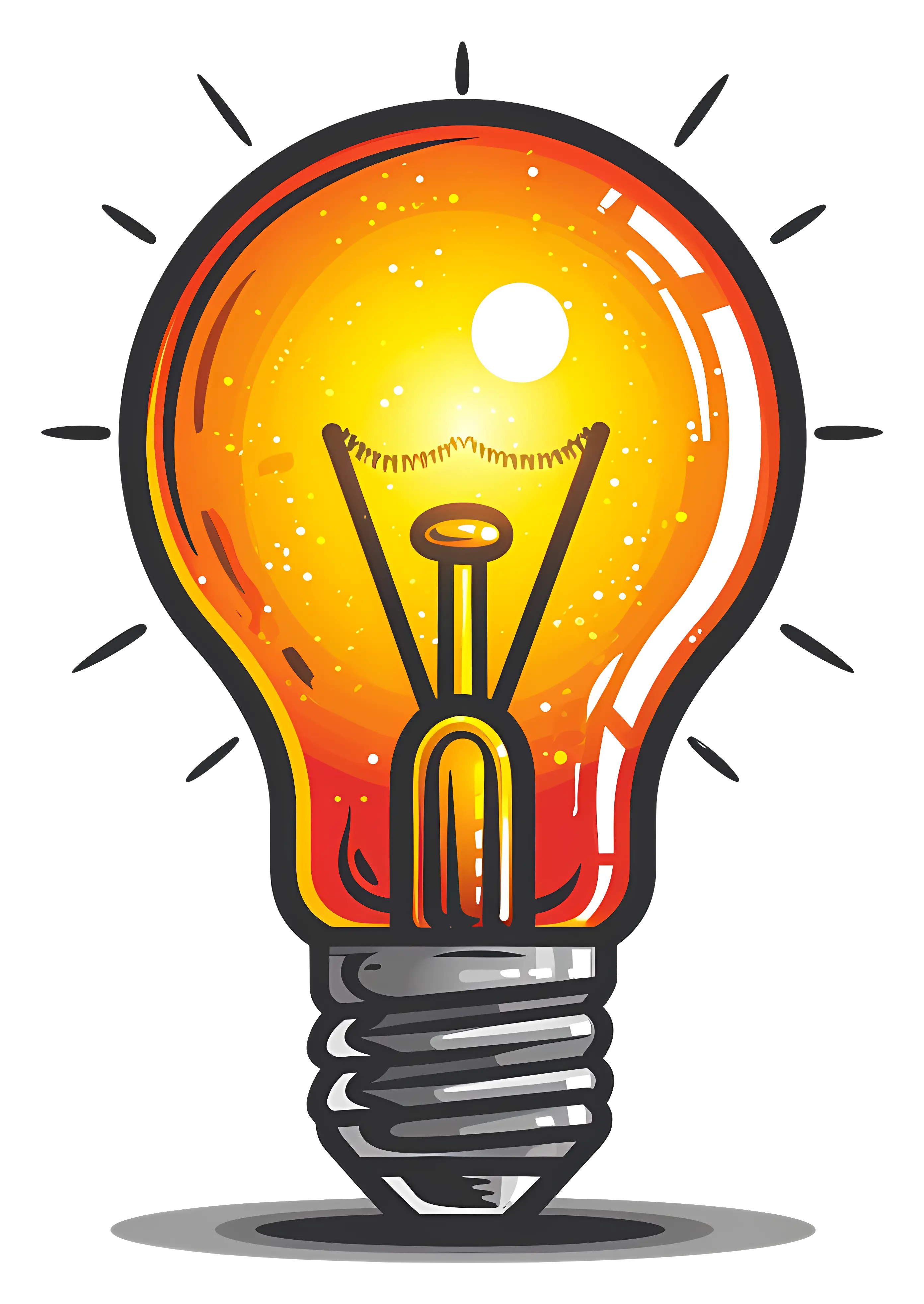 Bright Yellow Light Bulb Illustration
