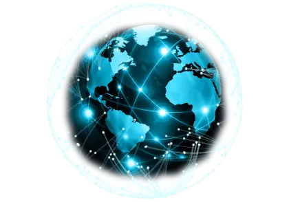 Blue Digital Globe with Network Connections Illustration
