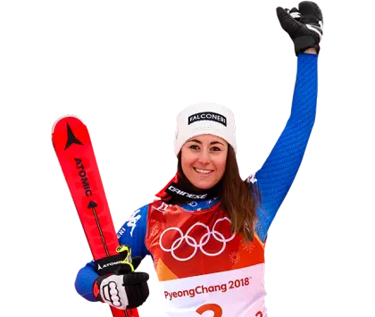 Olympic Skiing Athlete Celebrating