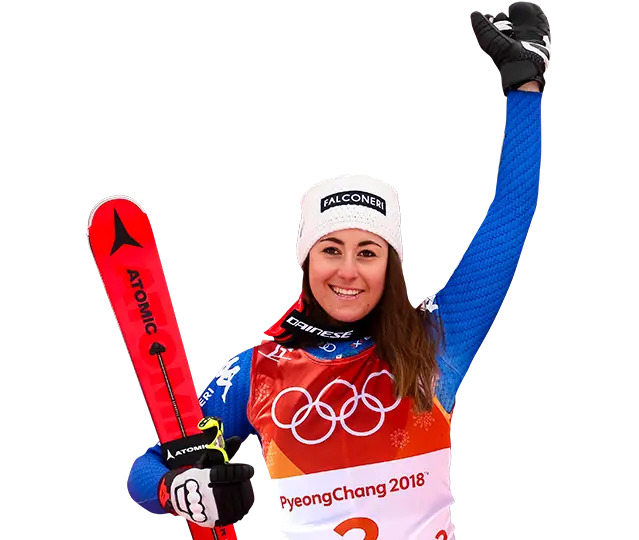 Olympic Skiing Athlete Celebrating