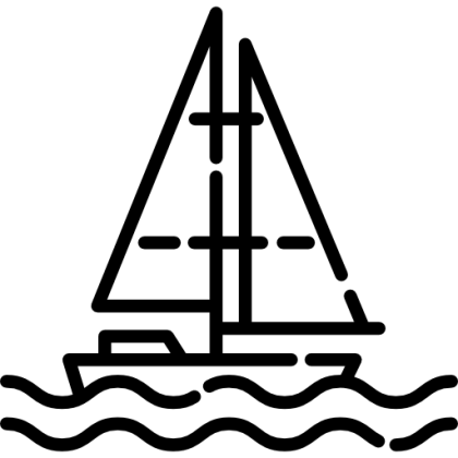 Minimalist Sailboat Line Icon Design