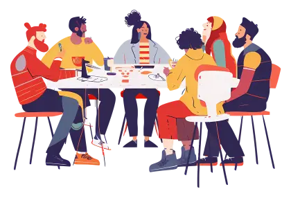 Group Meeting Around a Table