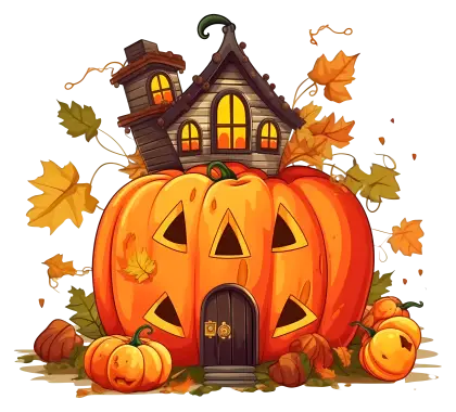 Pumpkin House with Halloween Theme