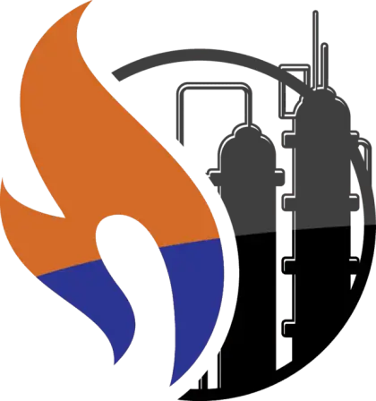 Industrial Factory Logo with Flame