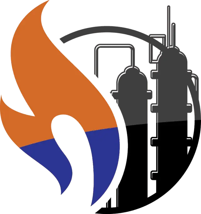 Industrial Factory Logo with Flame