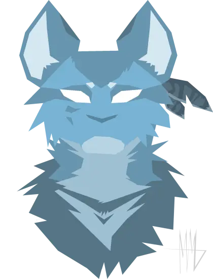 Blue Wolf Cartoon Art Illustration