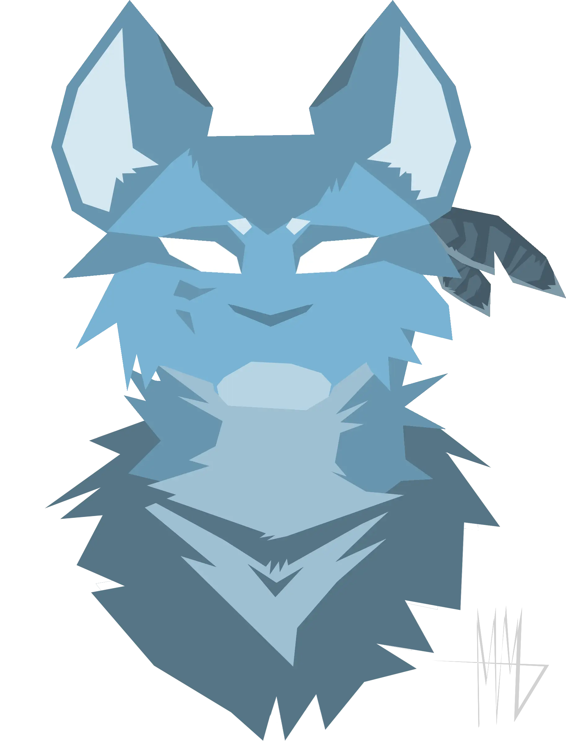 Blue Wolf Cartoon Art Illustration
