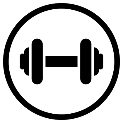 Dumbbell Icon in Circular Shape for Fitness