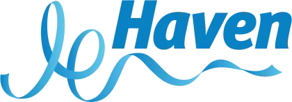 Haven Logo Design in Blue Font