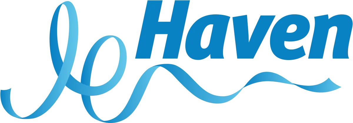 Haven Logo Design in Blue Font