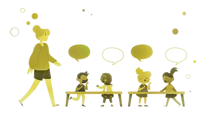 Teacher and Students in Classroom Activity