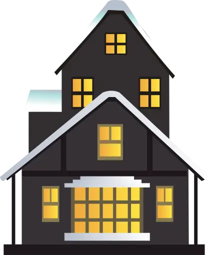 Cozy Black House in Winter