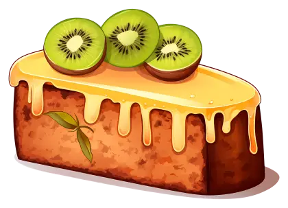 Kiwi-Topped Pound Cake with Drizzle