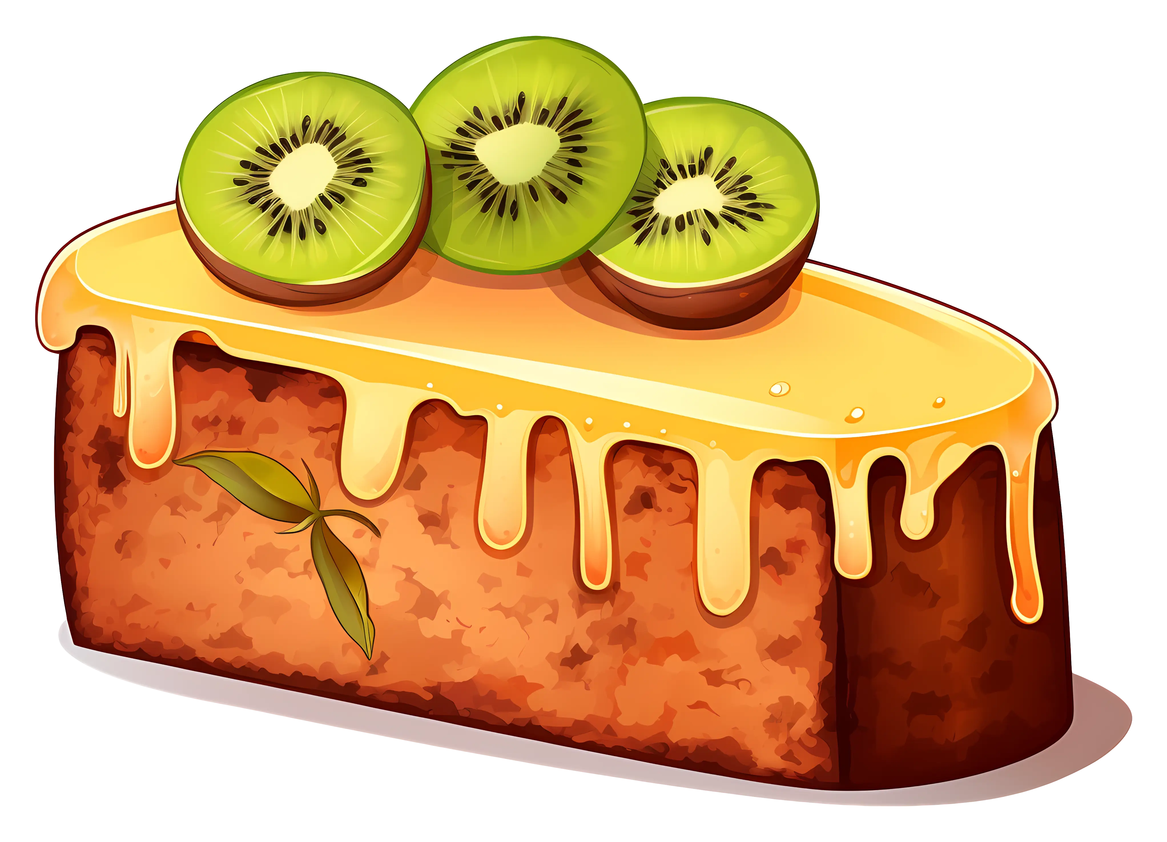 Kiwi-Topped Pound Cake with Drizzle