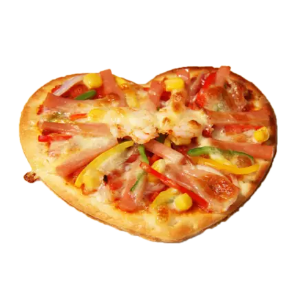 Heart-shaped Pizza with Vegetables