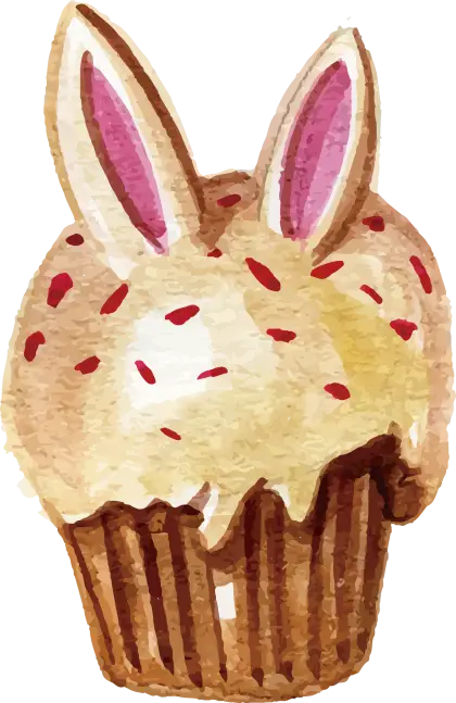 Cupcake with Bunny Ears