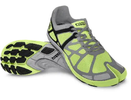 Lime Green and Gray Running Shoes for Athletes
