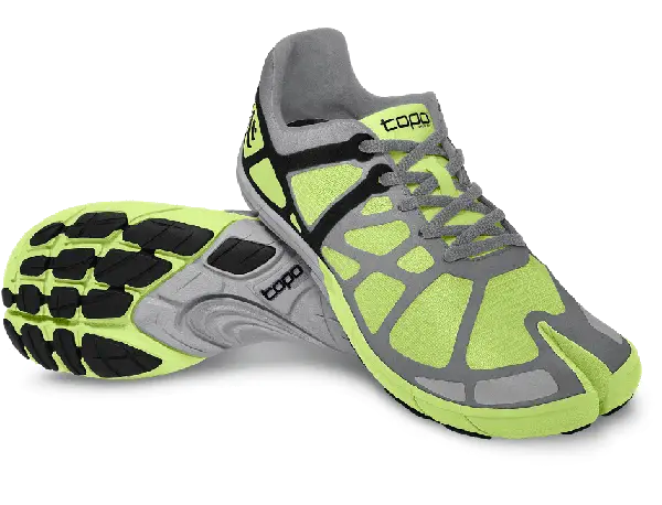 Lime Green and Gray Running Shoes for Athletes