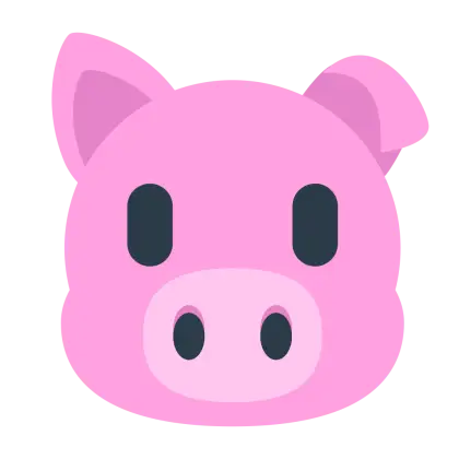 Pink Pig Cartoon Face Design