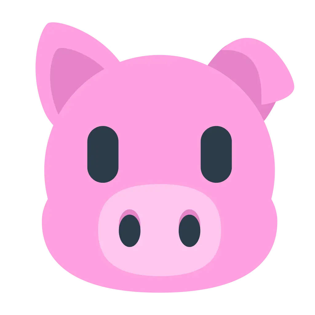 Pink Pig Cartoon Face Design