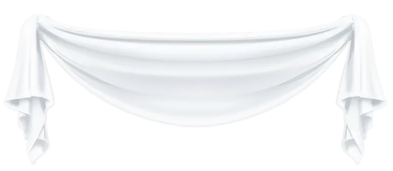 White Draped Decorative Fabric