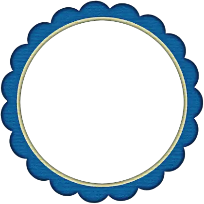 Blue Scalloped Circular Frame Design