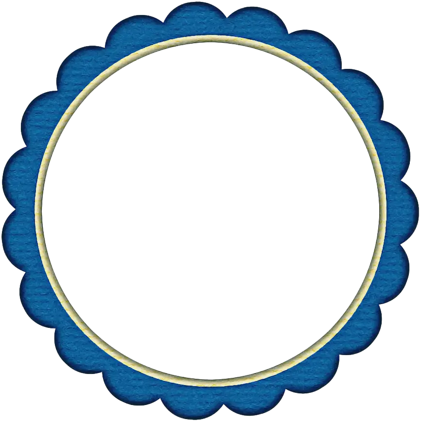 Blue Scalloped Circular Frame Design