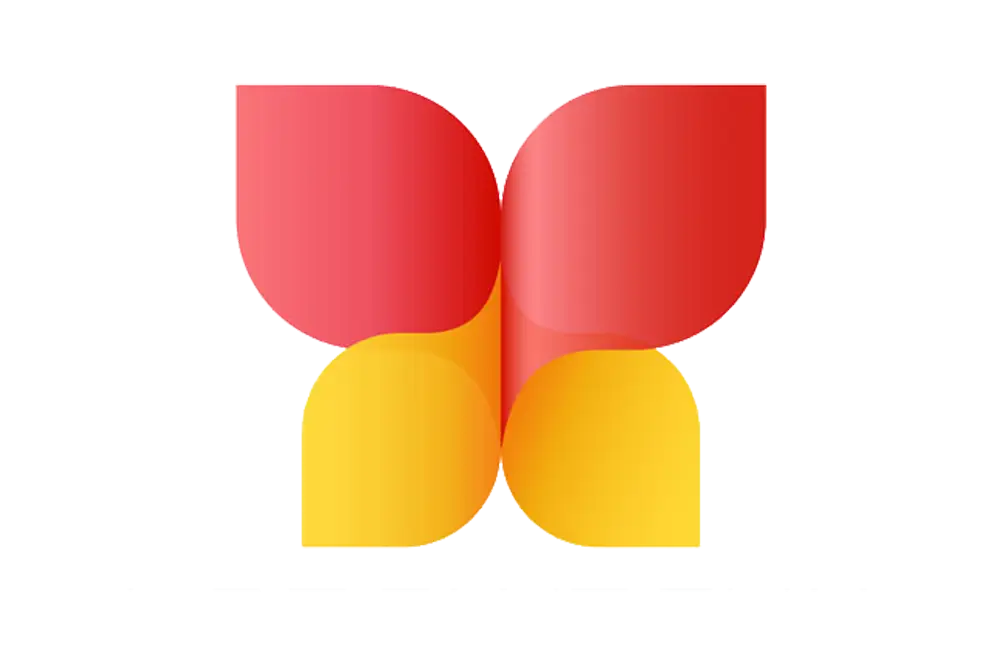Abstract Red and Yellow Butterfly