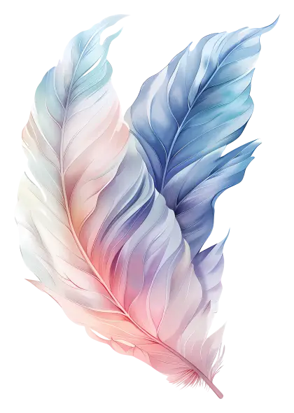 Colorful Gradient Feathers Illustration