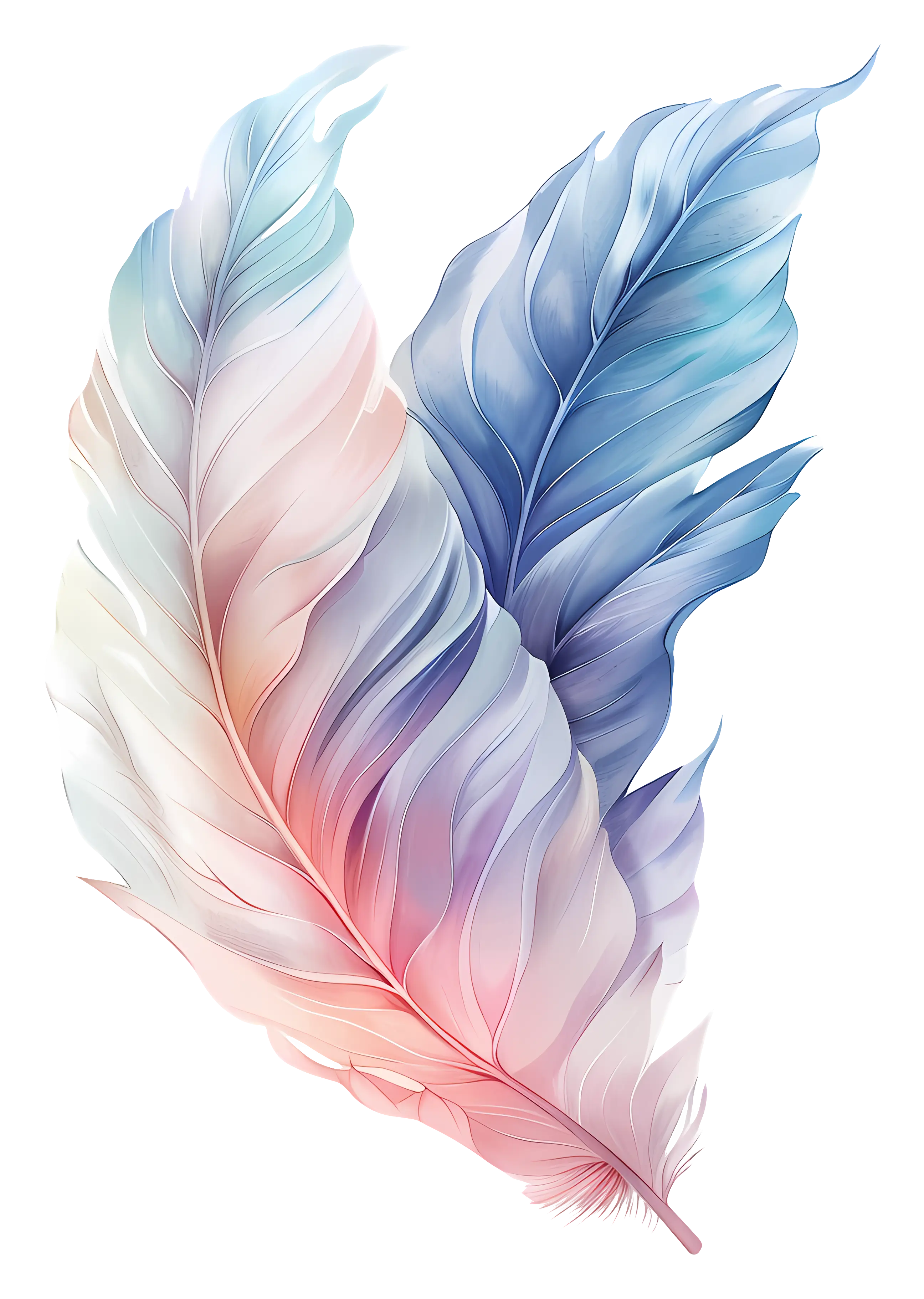Colorful Gradient Feathers Illustration
