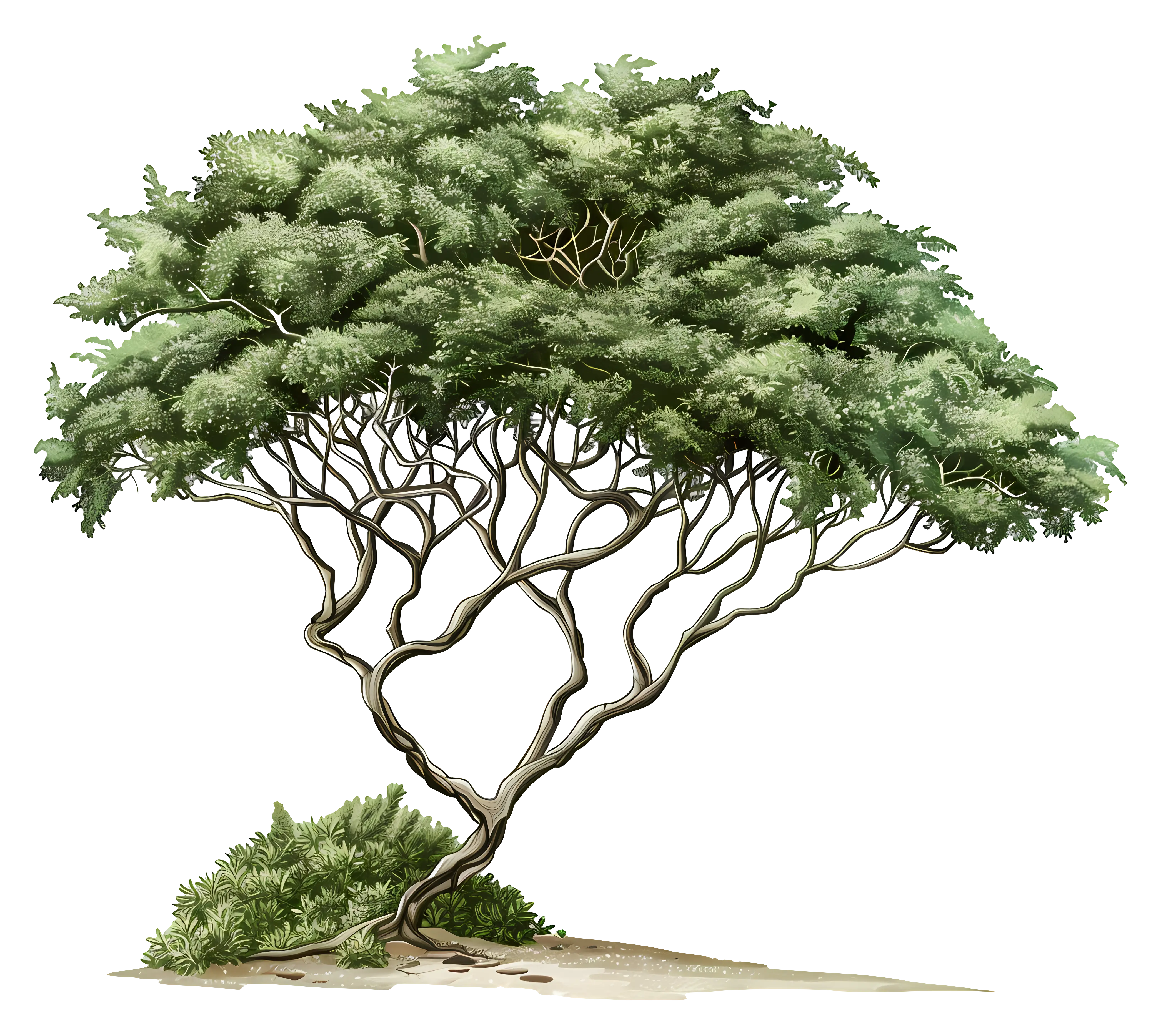 Acacia Tree with Detailed Design