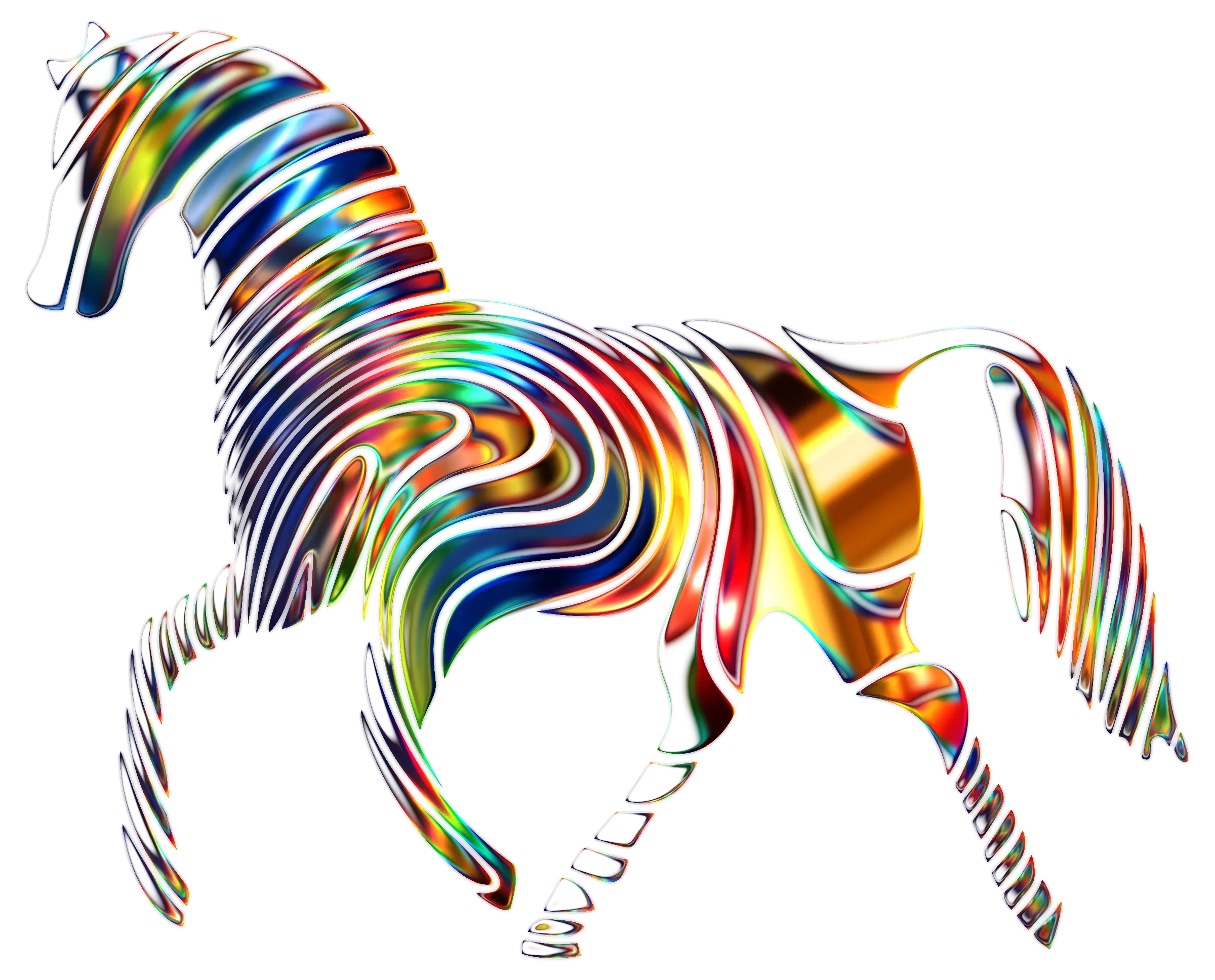 Colorful Abstract Art of a Horse