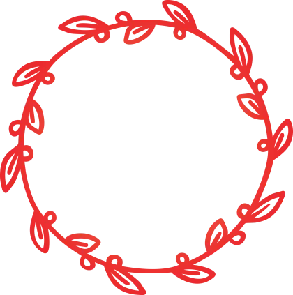 Red Floral Wreath Design for Decoration